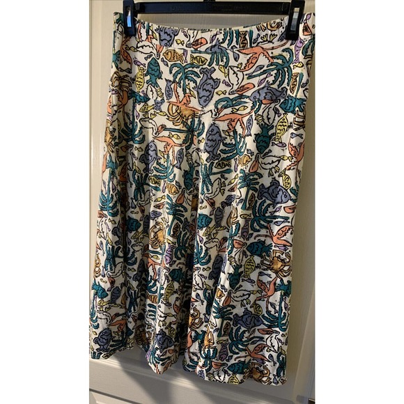 Vintage Sweater Bee by Banff M Medium Sealife Print Cotton Midi Skirt - Picture 2 of 14